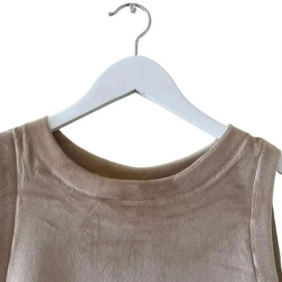 Skims Velour Crew Neck Tank Sienna Brown Crop  Boxy Sleeveless SZ  XL #1471 - Picture 6 of 12